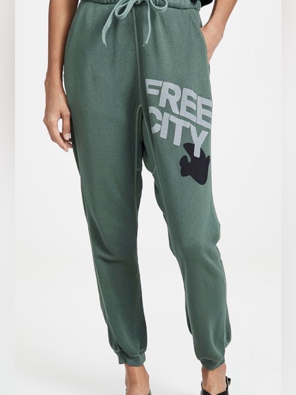 freecity Olive Green 'FREE CITY' Graphic Track Pants